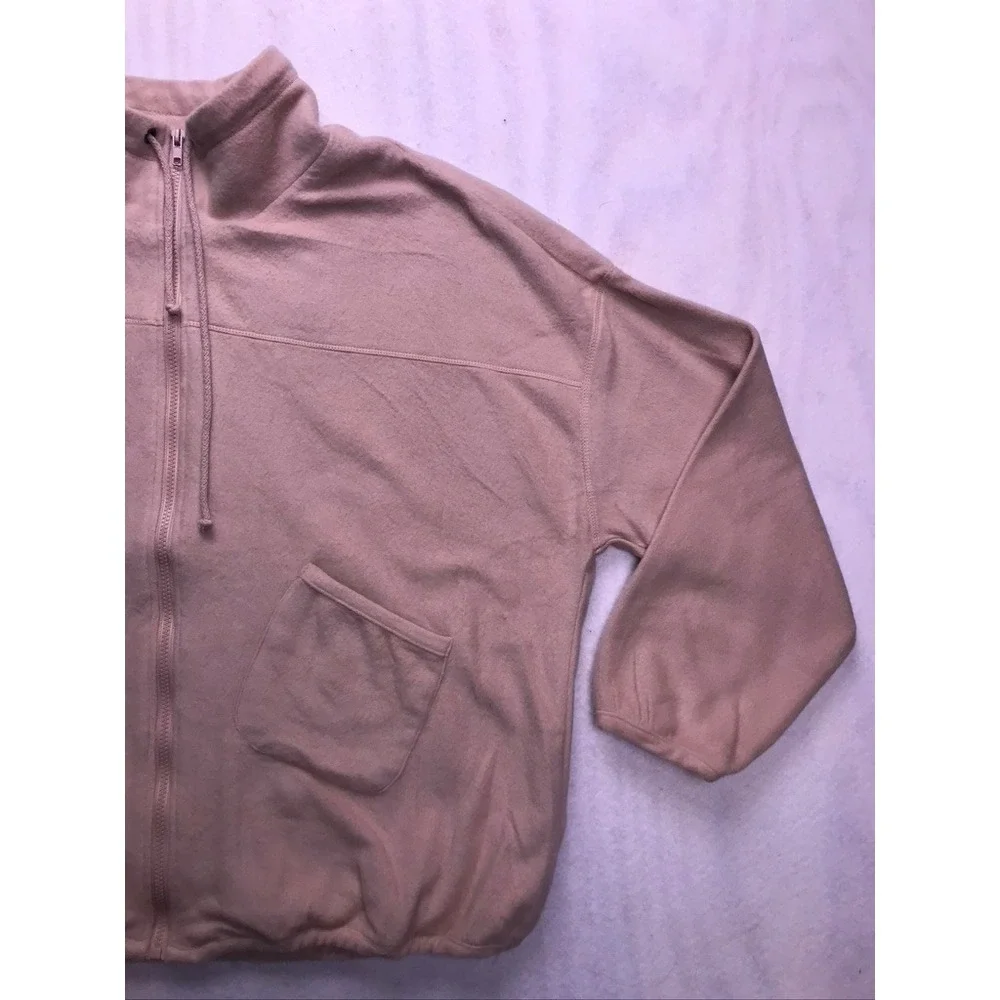 Perch by Blu Pepper Fleece Jacket Womens 2XL Beige Full Zip‎ Mock Neck NWOT